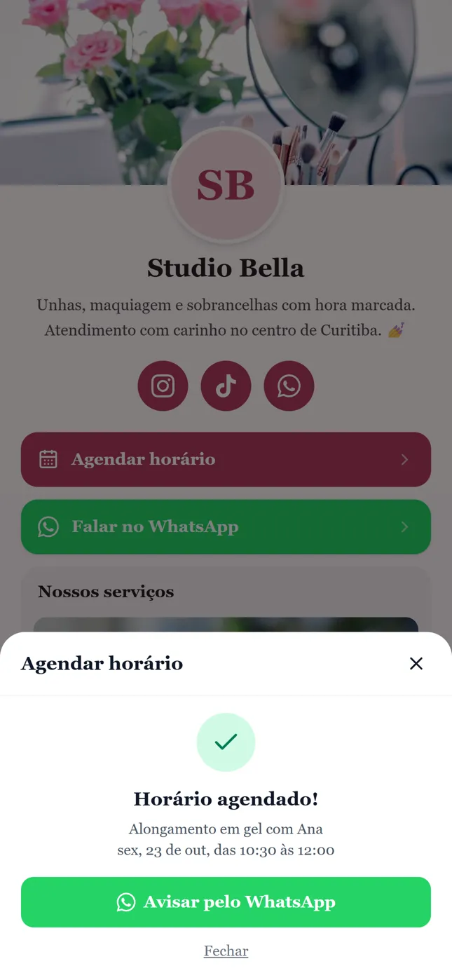Horário confirmado
